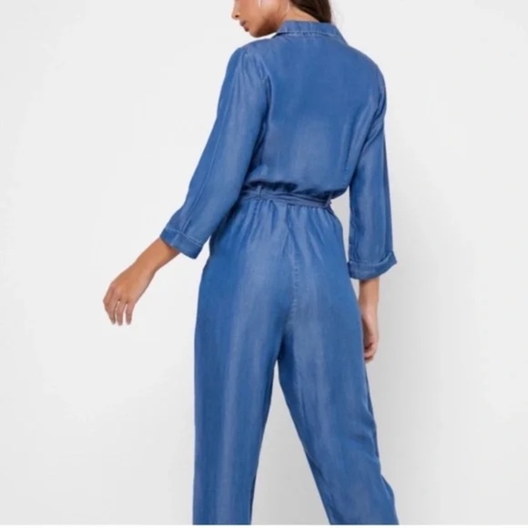Chambray Tie-Waist Jumpsuit - Picture 2 of 5